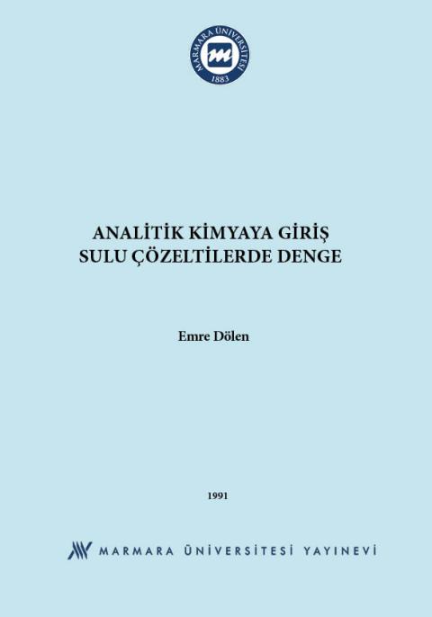 Analitik Kimyaya Giriş: Sulu Çözeltilerde Denge